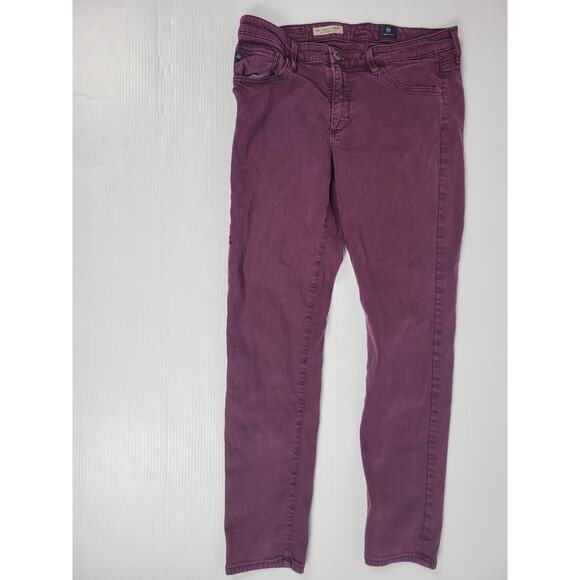 Adriano Goldschmied Stevie Ankle Slim‎ Straight Womens 29R Maroon Pants BW9850 - Picture 1 of 11